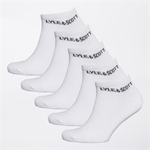 Lyle And Scott Vintage Mens Pierce Five Pack Trainer Socks Bright White