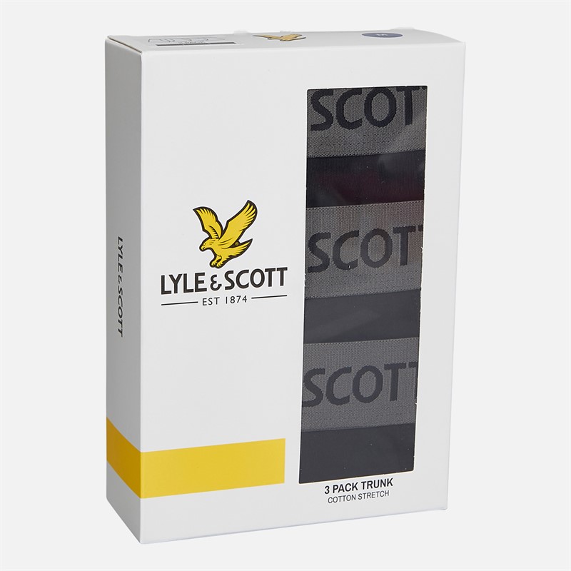 Lyle And Scott Vintage Mens Willoughby Three Pack Boxer Trunks Black/Multi