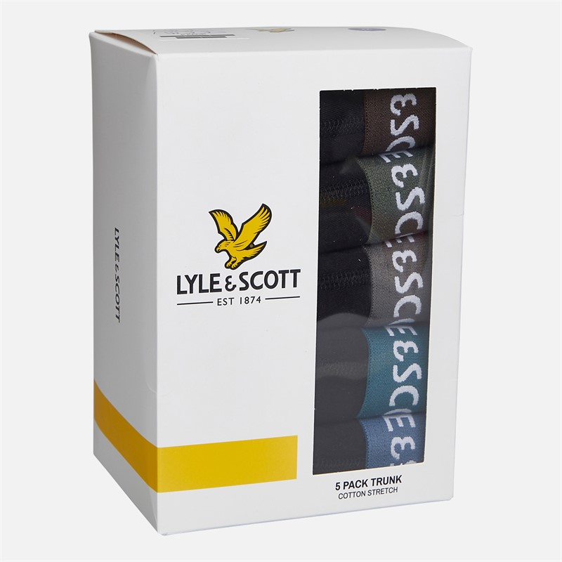 Lyle And Scott Vintage Mens Henrick Five Pack Boxer Trunks Black/Multi