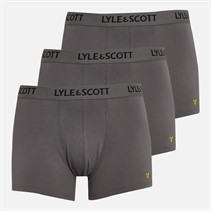 Lyle And Scott Vintage Mens Willoughby Three Pack Boxer Trunks Granite Grey