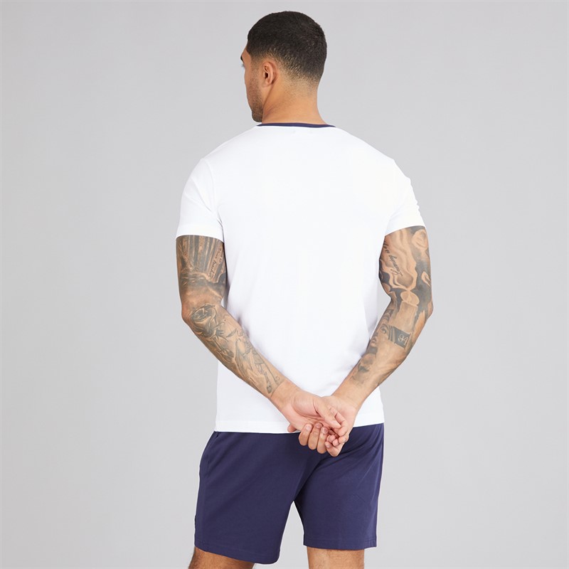 Lyle And Scott Vintage Herren Zephaniah T Shirt Und Shorts Lounge Set Bright White/Peacoat