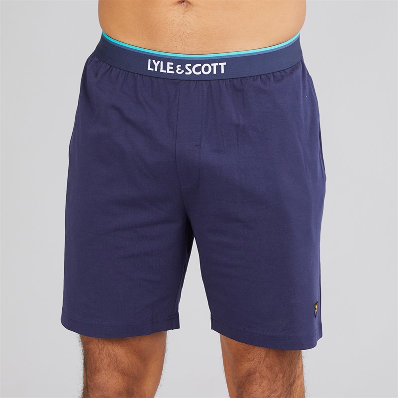 Lyle And Scott Vintage Herren Zephaniah T Shirt Und Shorts Lounge Set Bright White/Peacoat