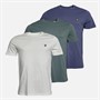 Lyle And Scott Vintage Mens Three Pack Lightweight T-Shirts Chalk/Cool Indigo/Green Mercurial