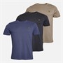 Lyle And Scott Vintage Mens Three Pack Lightweight T-Shirts Charcoal/Sage Uniform/Cool Indigo