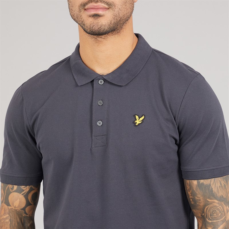Lyle And Scott Vintage Mens Polo Shirt Charcoal