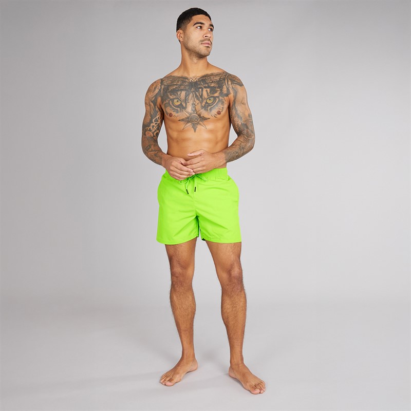 Lyle And Scott Vintage Mens Water Reactive Emblem Swim Shorts X804 Vibrant Kiwi