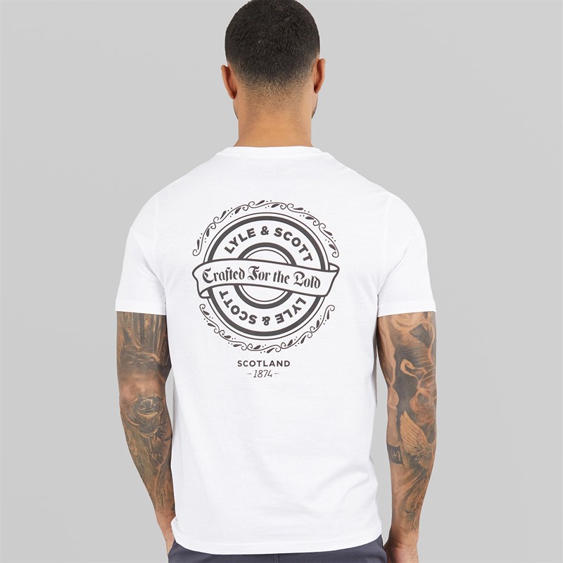 Lyle And Scott Vintage Mens Crafted For The Bold Graphic T-Shirt White