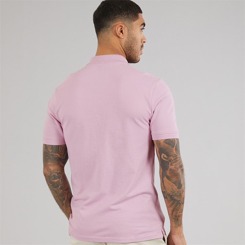 Lyle And Scott Vintage Mens Plain Polo Shirt Pink Light