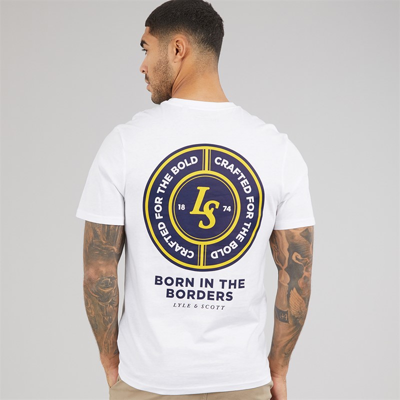 Lyle And Scott Vintage Mens Made In The Borders Graphic T-Shirt White