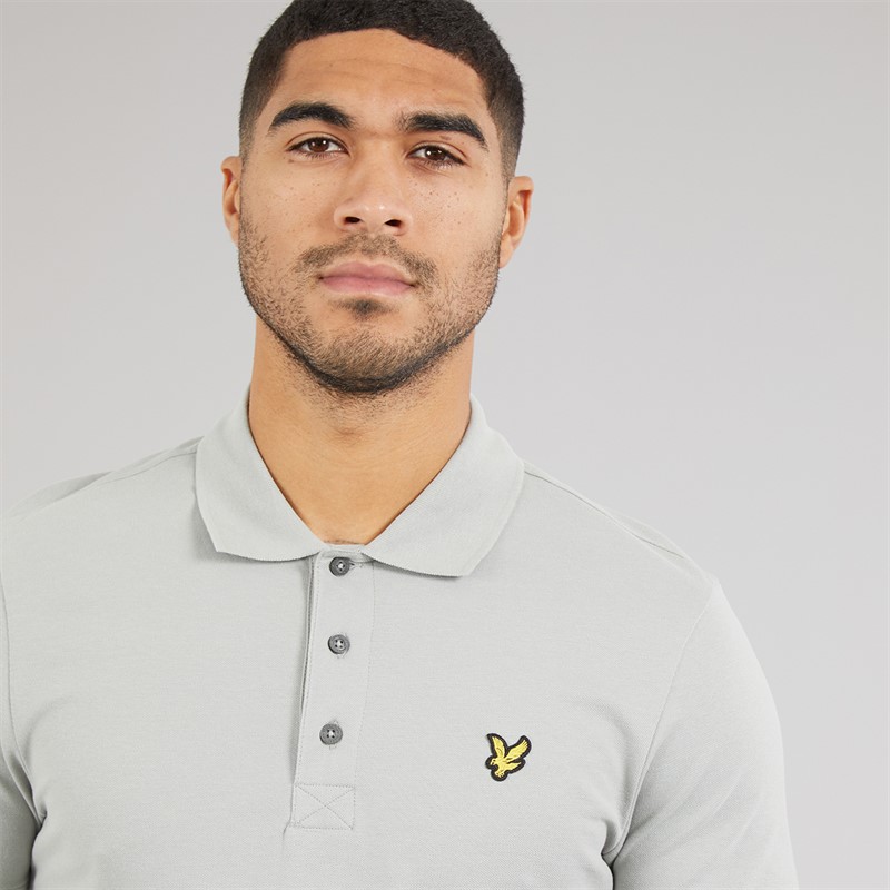 Lyle And Scott Vintage Mens Plain Polo Shirt Cold Grey