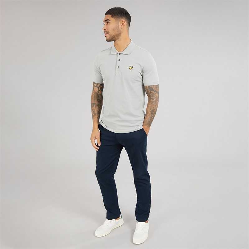 Lyle And Scott Vintage Mens Plain Polo Shirt Cold Grey