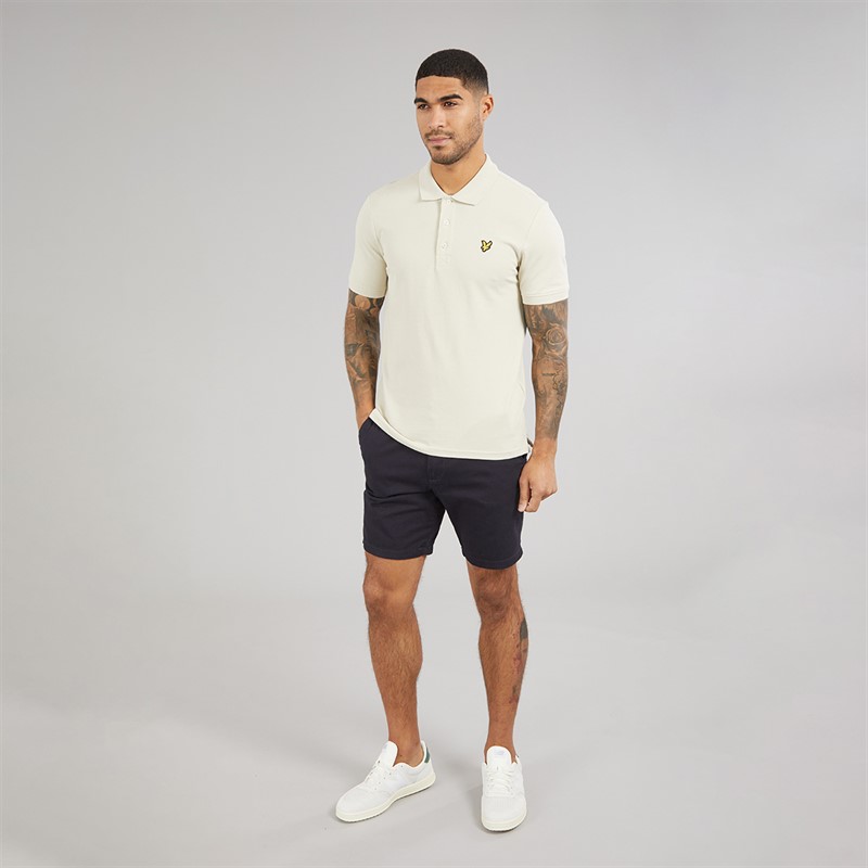 Lyle And Scott Vintage Mens Plain Polo Shirt Grey Taupe