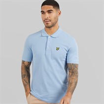 Lyle And Scott Vintage Mens Plain Polo Shirt Light Blue