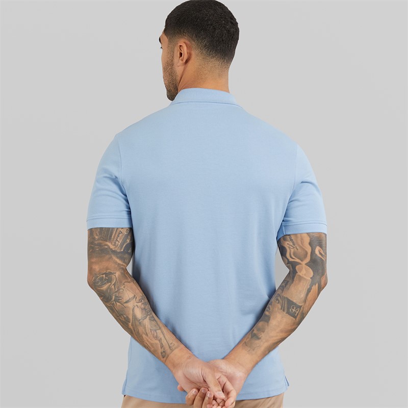 Lyle And Scott Vintage Mens Plain Polo Shirt Light Blue