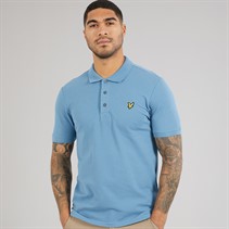 Lyle And Scott Vintage Mens Plain Polo Shirt Ocean Sky