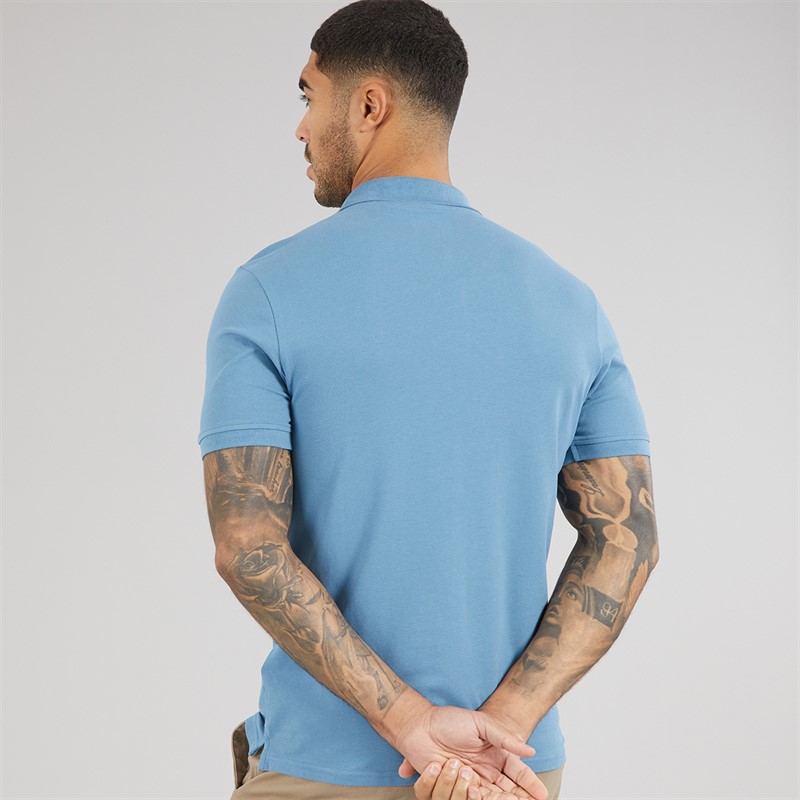 Lyle And Scott Vintage Mens Plain Polo Shirt Ocean Sky