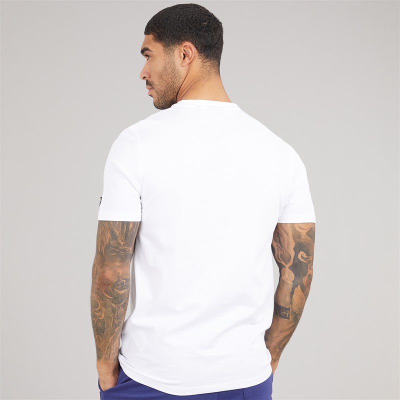 Lyle And Scott Vintage Sportowy T-shirt z grafiką nawiązującą do ostu dla niego kolor X781 White/Gala Red