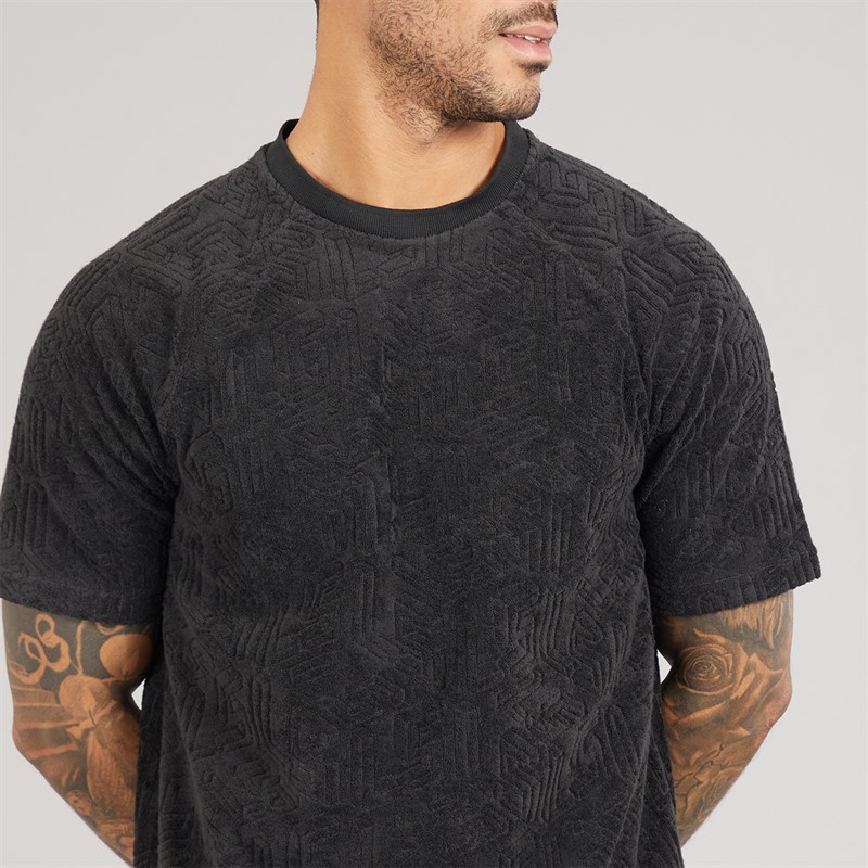 Lyle And Scott Vintage T-shirt frotte z emblematem dla niego kolor Z865 Jet Black