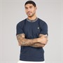 Lyle And Scott Vintage T-shirt z z logo i ściągaczem dla niego kolor Y070 Dark Navy/Bone White