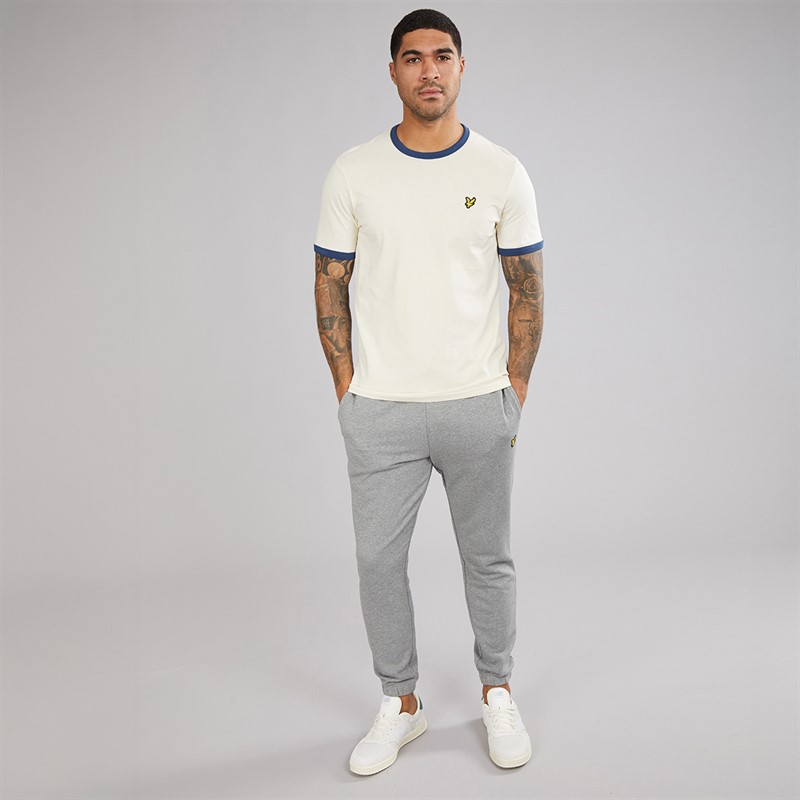 Lyle And Scott Vintage Herre Slim Sweat Bukser T28 Mid Grey Marl