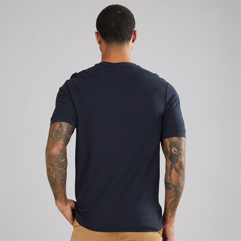 Lyle And Scott Vintage Herre Stribet T-shirt Z271 Dark Navy