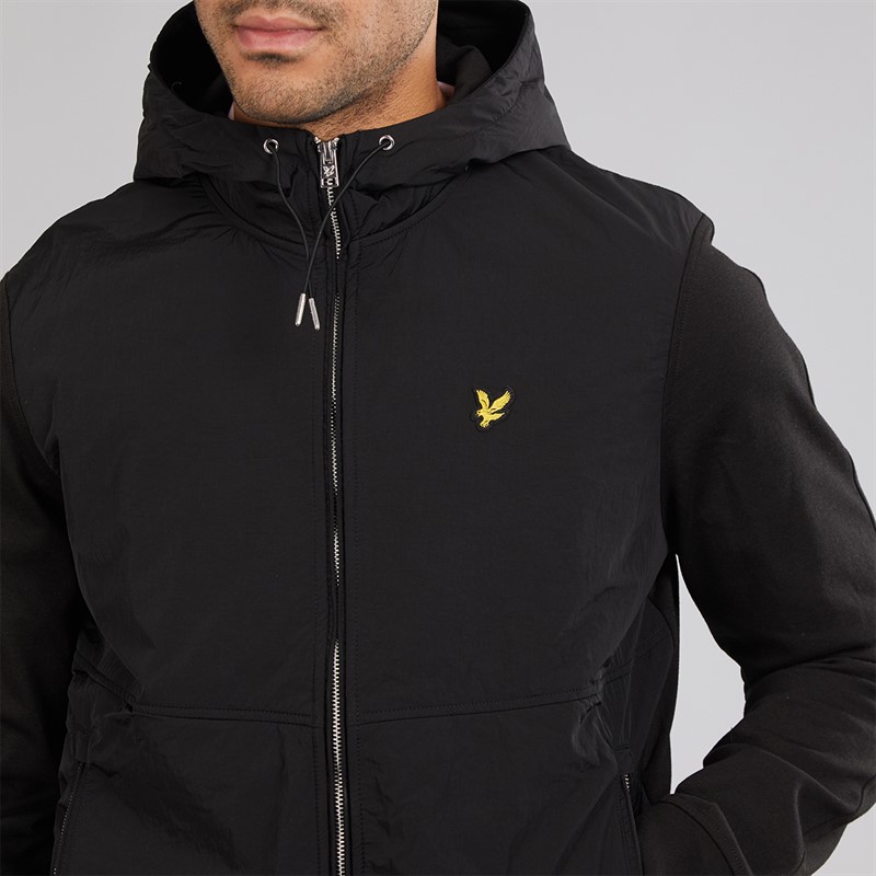 Lyle And Scott Vintage Herre Half Raglan Hybrid Hættetrøje Z865 Jet Black