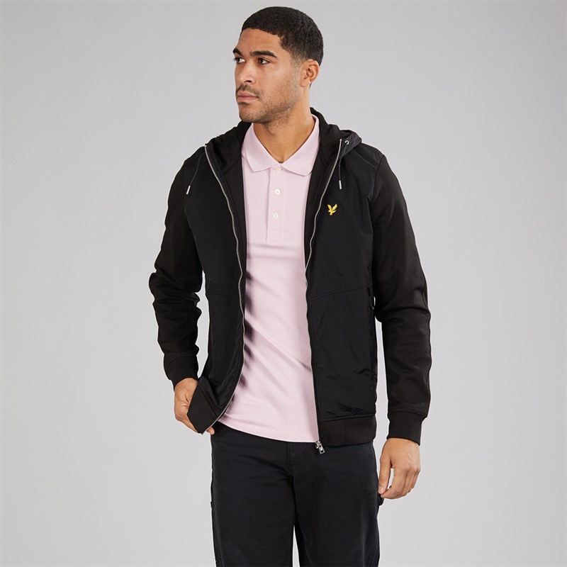 Lyle And Scott Vintage Herre Half Raglan Hybrid Hættetrøje Z865 Jet Black