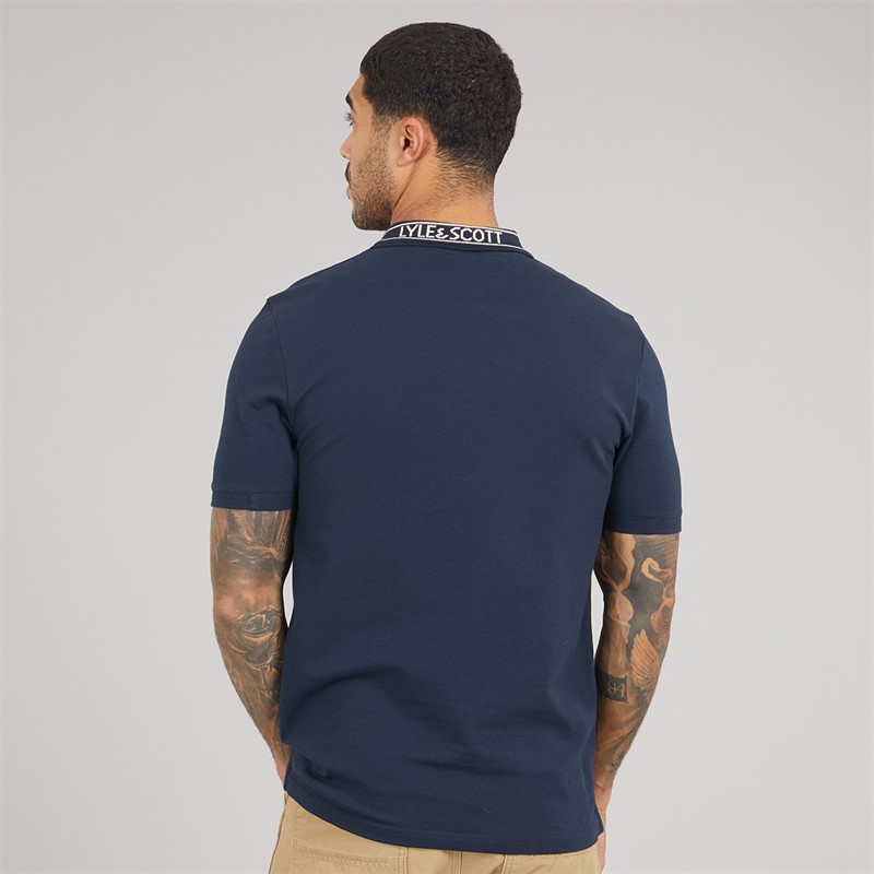 Lyle And Scott Vintage koszulka polo z z logo dla niego kolor Y070 Dark Navy/Bone White
