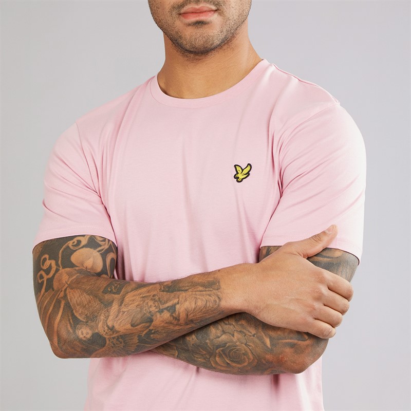 Lyle And Scott Vintage Herre Ensfarvet T-shirt X574 Pink Light