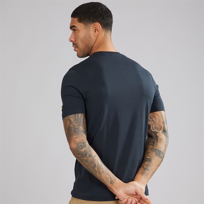 Lyle And Scott Vintage T-shirt z haftem W403 granatowy/biały dla niego kolor W403 Dark Navy/ White