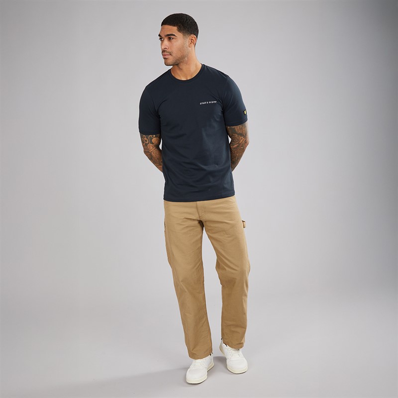 Lyle And Scott Vintage T-shirt z haftem W403 granatowy/biały dla niego kolor W403 Dark Navy/ White