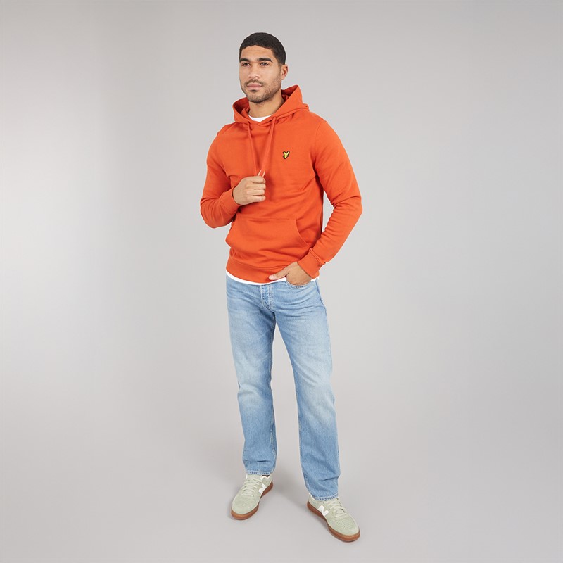 Lyle And Scott Vintage Mens Pullover Hoodie Tuscan Red