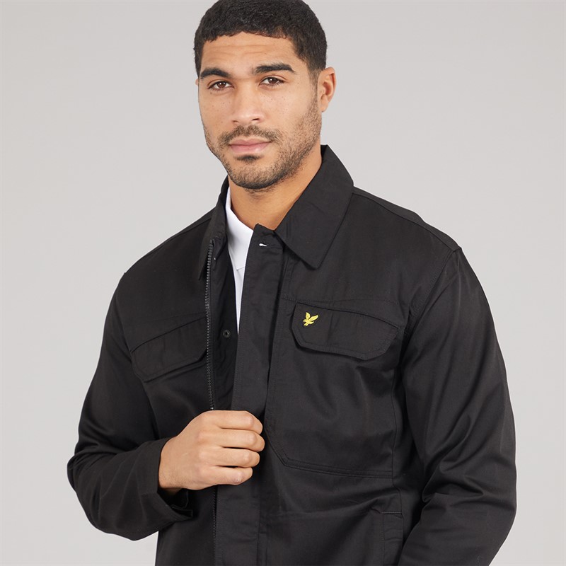 Lyle And Scott Vintage Mens Multi Pocket Overshirt Jet Black