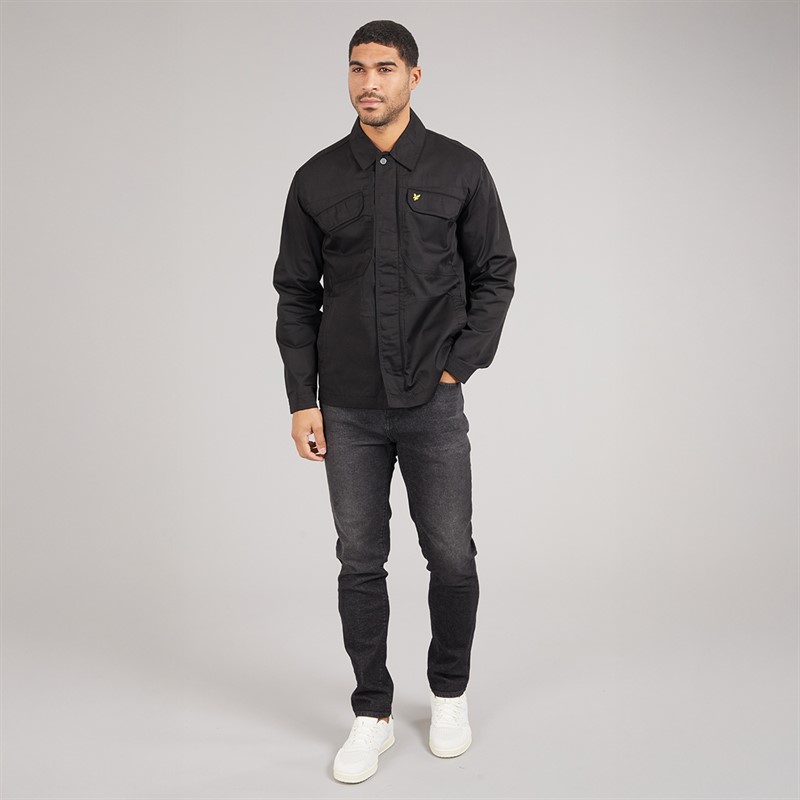 Lyle And Scott Vintage Mens Multi Pocket Overshirt Jet Black