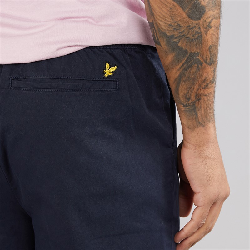 Lyle And Scott Vintage Mens Drawstring Tapered Chinos Dark Navy