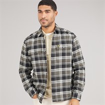 Lyle And Scott Vintage Mens Brushed Cotton Check Shirt Jet Black/Limestone