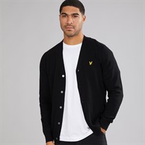 Lyle And Scott Vintage Mens V Neck Cardigan Jet Black