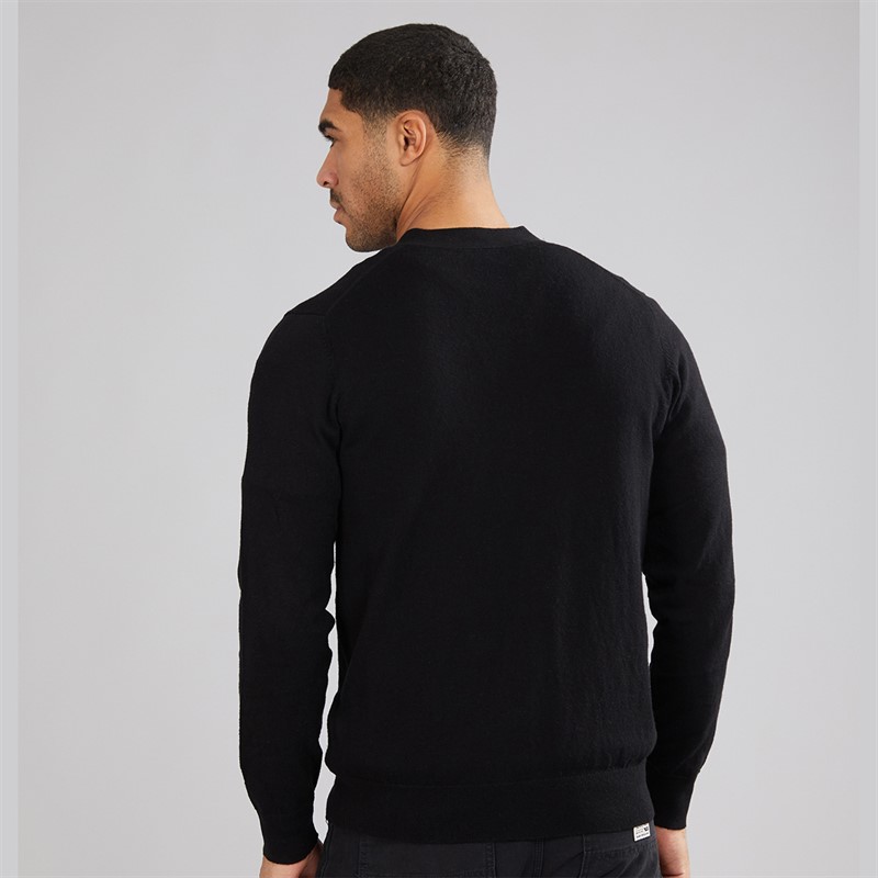 Lyle And Scott Vintage Mens V Neck Cardigan Jet Black