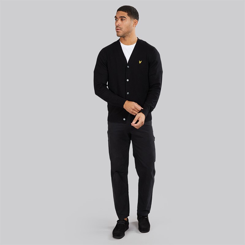 Lyle And Scott Vintage Mens V Neck Cardigan Jet Black