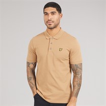 Lyle And Scott Vintage Mens Plain Polo Shirt Tigers Eye