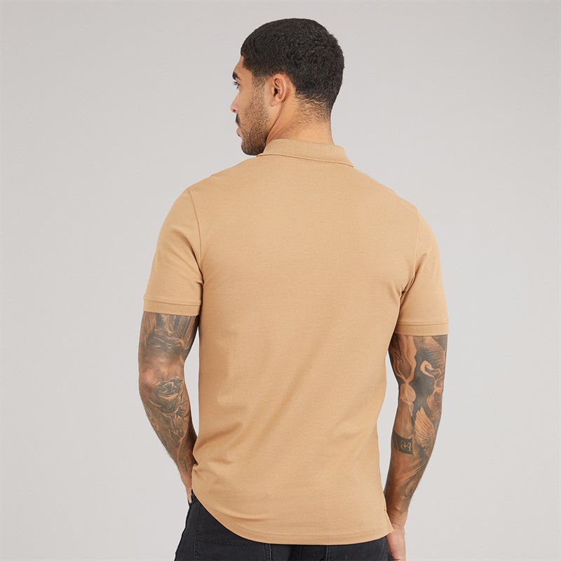 Lyle And Scott Vintage Mens Plain Polo Shirt Tigers Eye