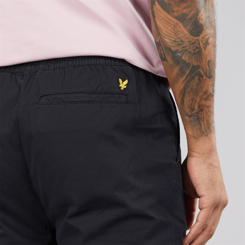 Lyle And Scott Vintage Mens Drawstring Tapered Chinos Jet Black