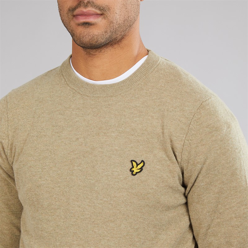 Lyle And Scott Vintage Mens Crew Neck Jumper Sage Uniform Marl