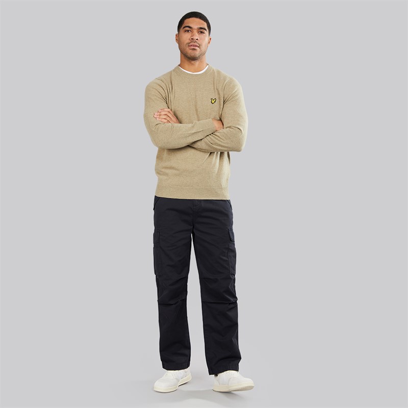 Lyle And Scott Vintage Mens Crew Neck Jumper Sage Uniform Marl
