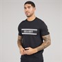 Lyle And Scott Vintage Mens Stripe Logo Graphic T-Shirt Jet Black