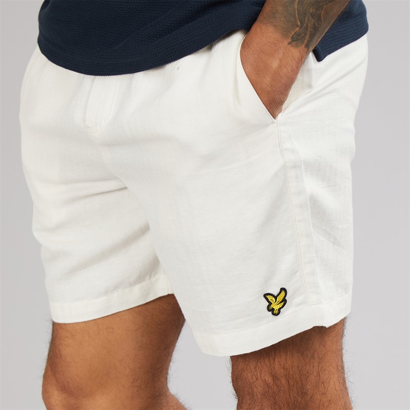 Lyle And Scott Vintage Mens Linen Deck Shorts Natural