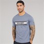 Lyle And Scott Vintage Mens Stripe Logo Graphic T-Shirt Steel Indigo