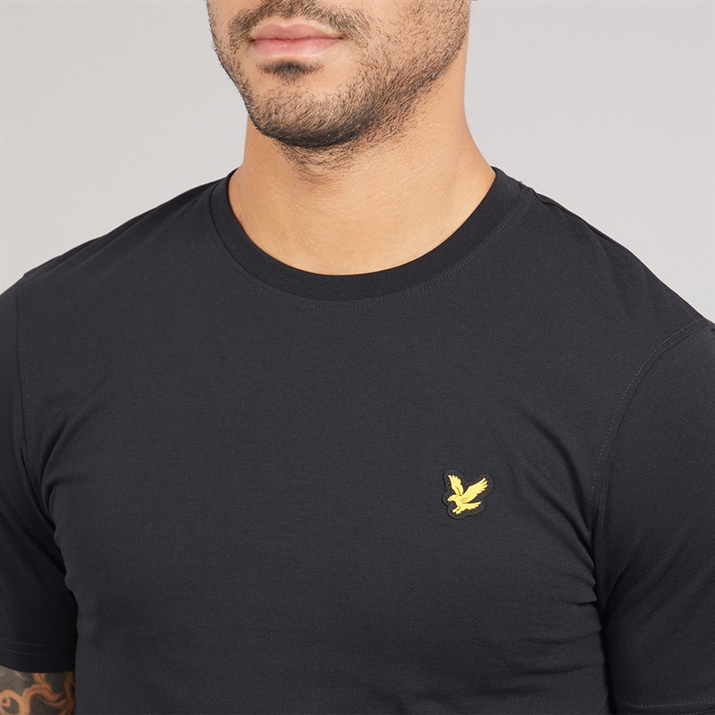 Lyle And Scott Vintage Mens Geometric Globe Graphic T-Shirt Jet Black