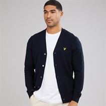 Lyle And Scott Vintage Mens V Neck Cardigan Dark Navy