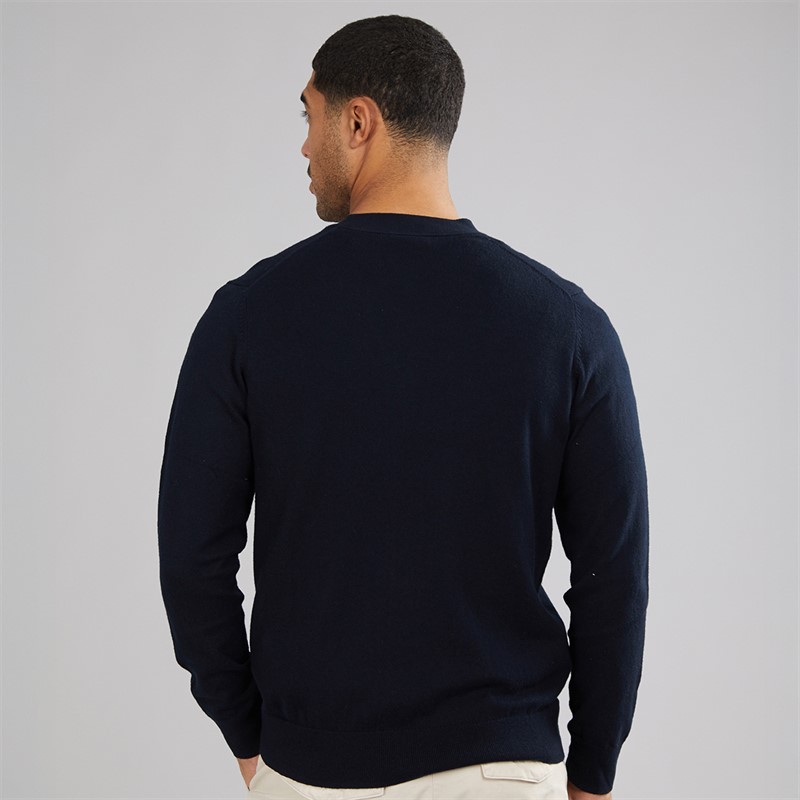 Lyle And Scott Vintage Mens V Neck Cardigan Dark Navy